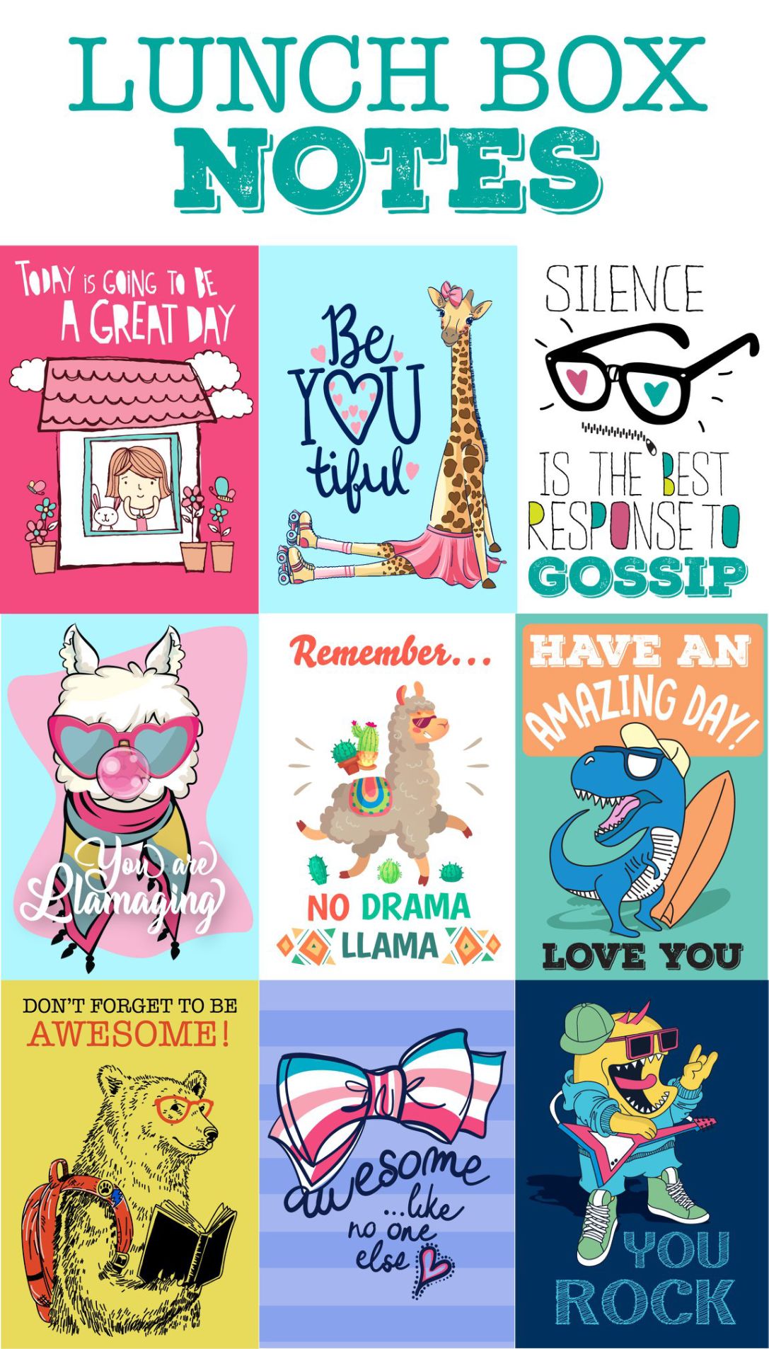 Pre-Printed Lunchbox Notes